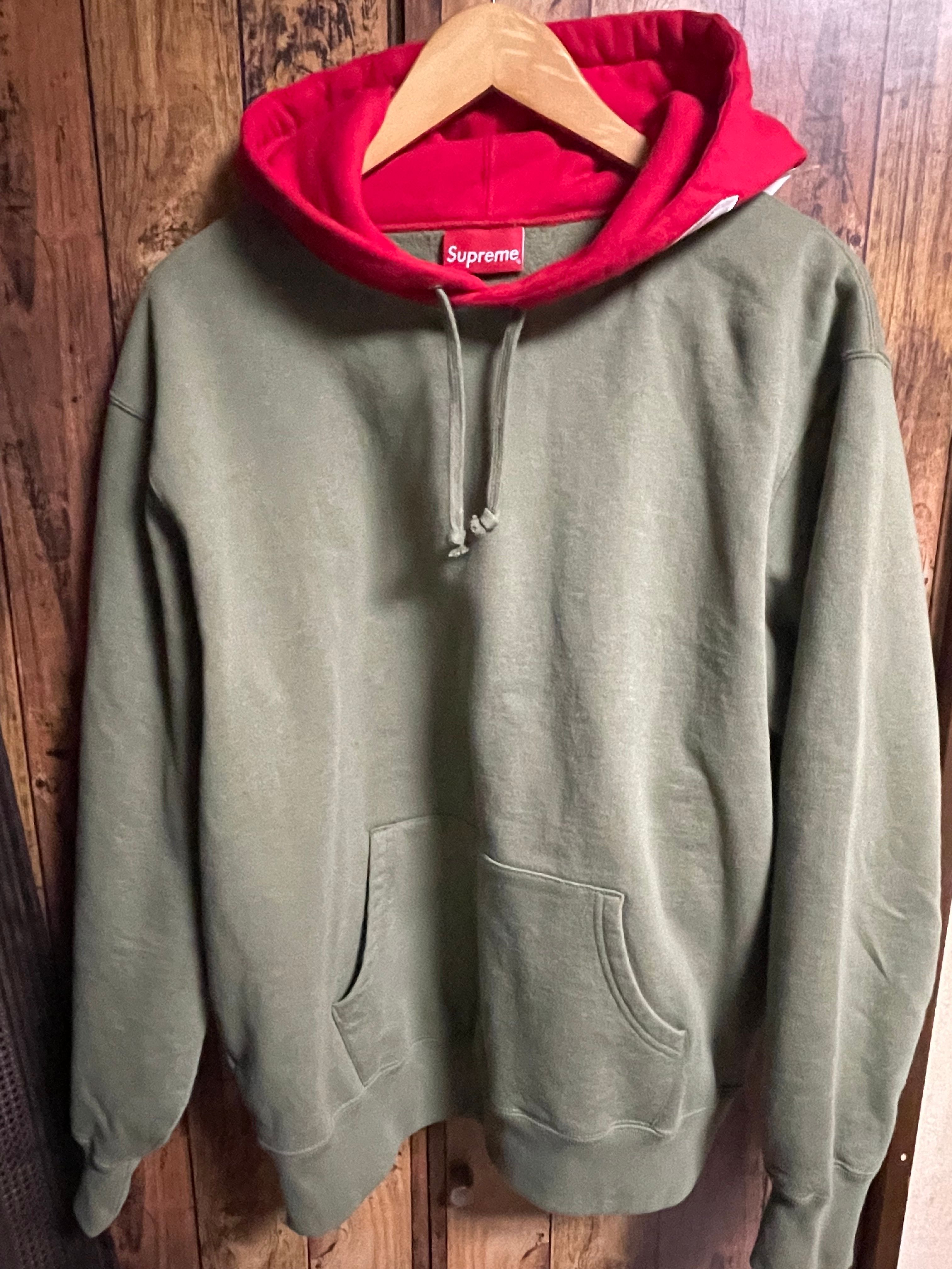Supreme Contrast Hooded Sweatshirt "Olive"