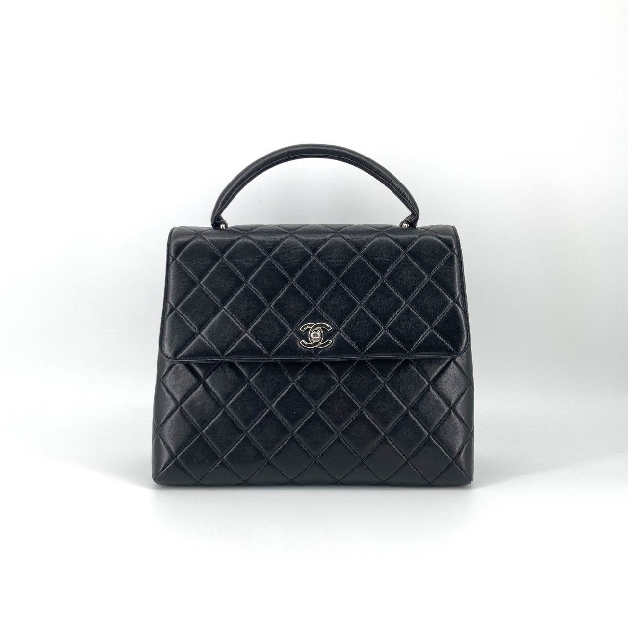 CHANEL(シャネル) マトラッセ トップハンドル 6番台 ココマークシルバー金具 A12397 ハンドバッグ ブラック