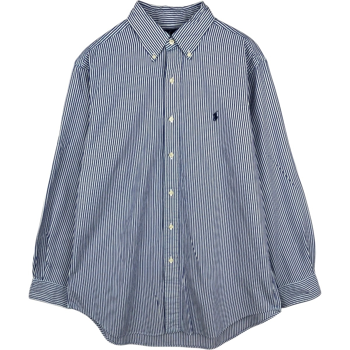 古着 ラルフローレン Ralph Lauren CLASSIC FIT 長袖 ボタンダウンストライプシャツ メンズM相当/eaa678037