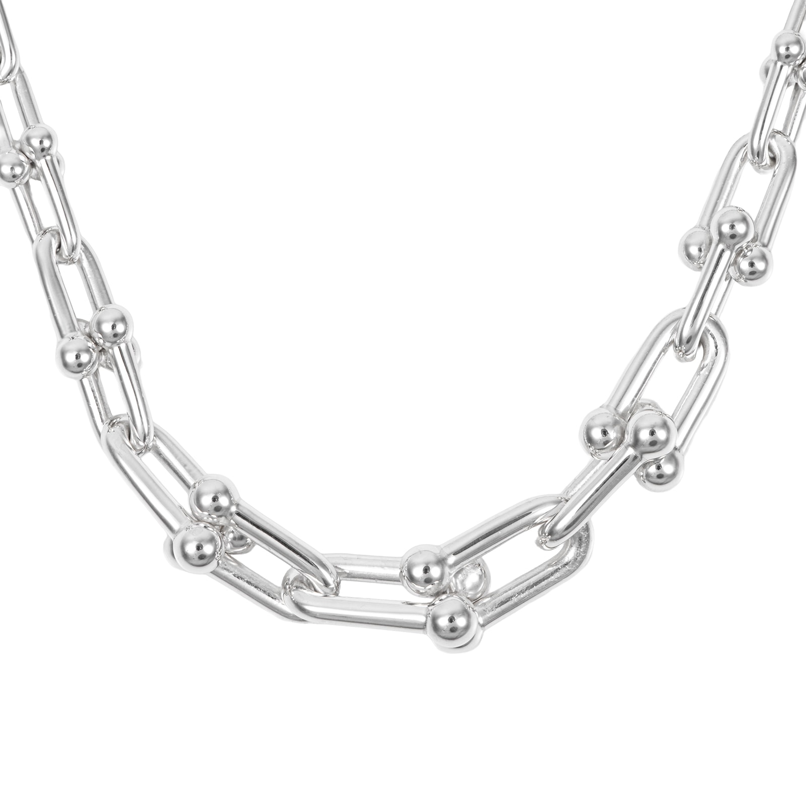 TIFFANY&Co. ティファニー ハードウェア グラジュエイテッド リンク ネックレス スターリングシルバー シルバー【中古】