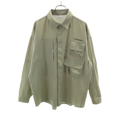 Columbia コロンビア 長袖 エンジョイマウンテン シャツ XL オリーブ系 アウトドア