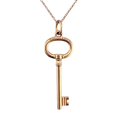 ティファニー オーバルキー ネックレス 18金 K18ピンクゴールド レディース TIFFANY&Co. 中古