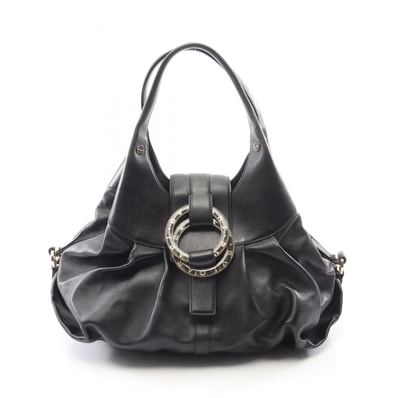ブルガリ BVLGARI チャンドラ ハンドバッグ バッグ レザー レディース ブラック系 【中古】