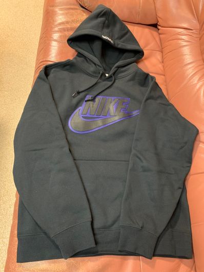 Supreme / Nike® Leather Appliqué Hooded Sweatshirt "Black"