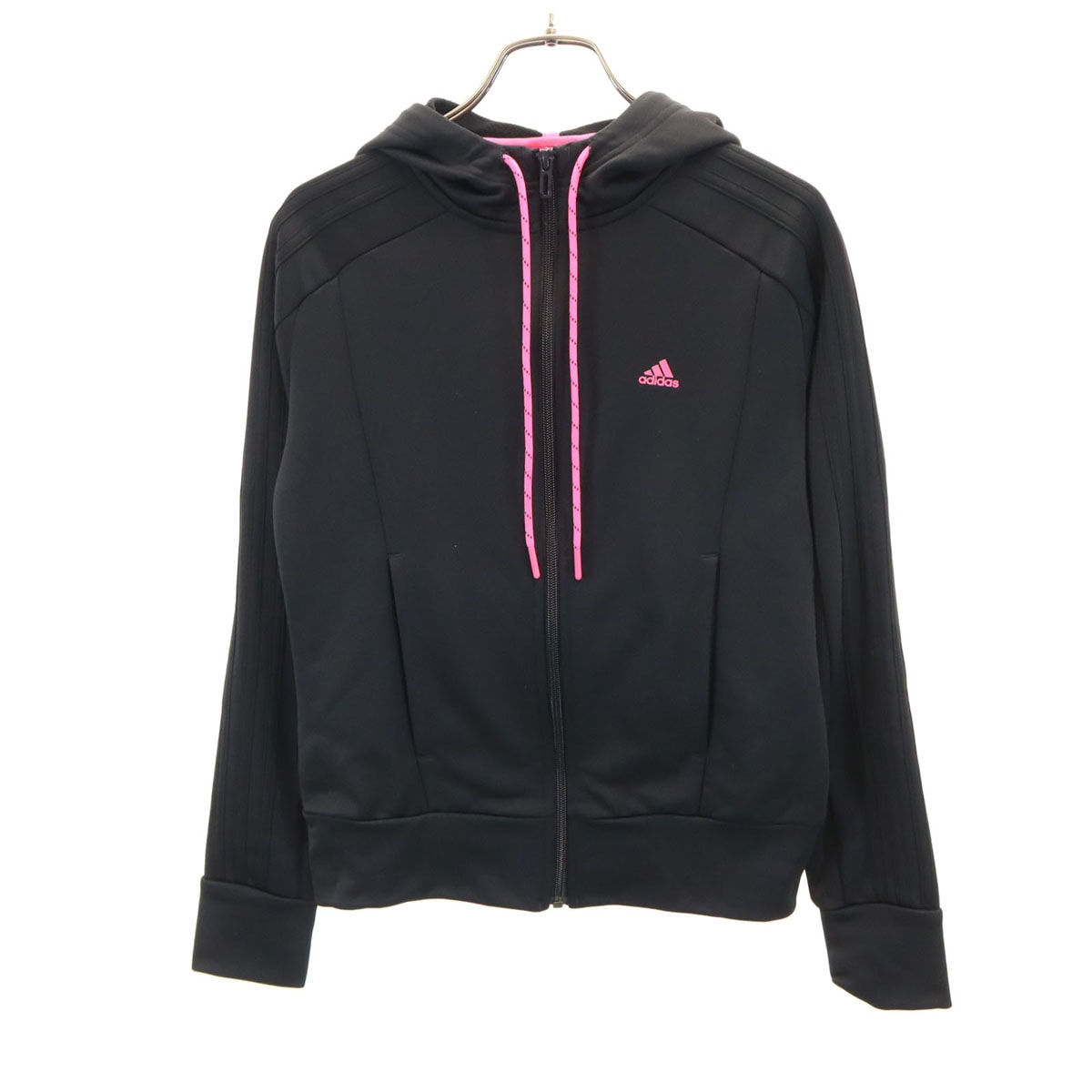 美品 adidas アディダス トレーニング 長袖 ジップパーカー M ブラック ジャージ