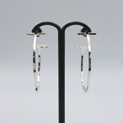TIFFANY&Co. ティファニー Tワイヤー フープピアス ピアス シルバー925 シルバー レディース【中古】