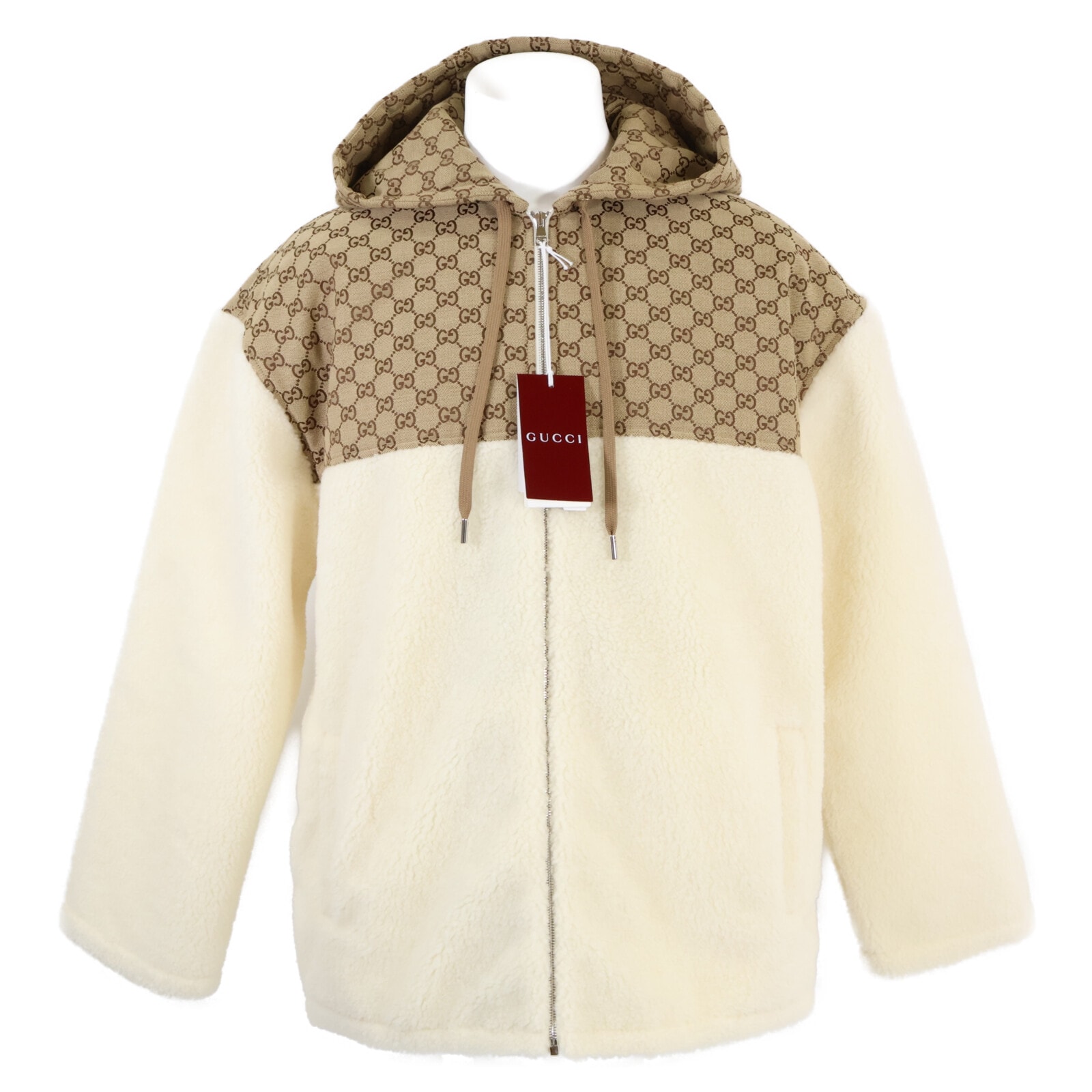 グッチ 【新品同様/国内正規/24AW】798503 XJGSI GGインターシャ ウールフリース ジップ XL