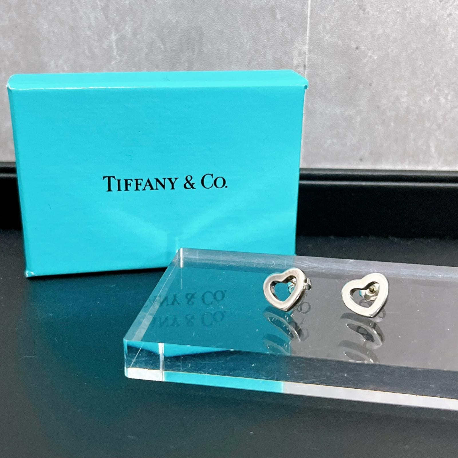 【TIFFANY & Co.】ティファニー エルサペレッティ オープンハート ピアス スタッド 両耳 シルバー925 キャッチ ハート 箱付き レディース