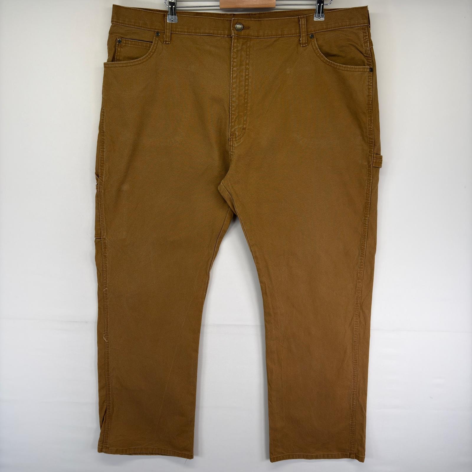 古着 ディッキーズ Dickies パンツ ペインター ワンポイント ジップ ハンマーループ スパナポケット 大きいサイズ  ブラウン系 メンズ