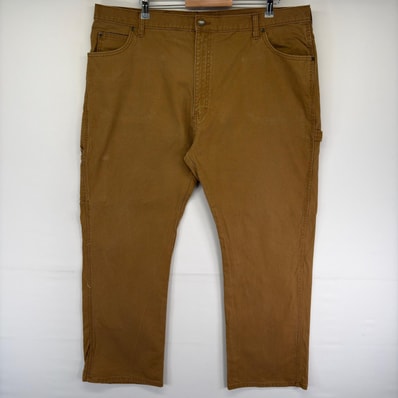 古着 ディッキーズ Dickies パンツ ペインター ワンポイント ジップ ハンマーループ スパナポケット 大きいサイズ ブラウン系 メンズ