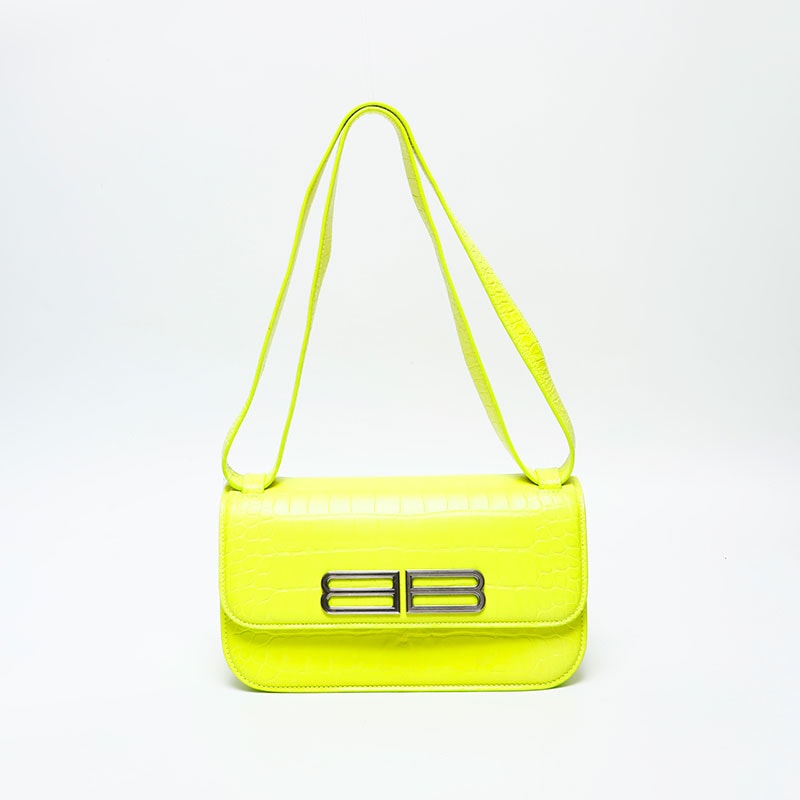 バレンシアガ BALENCIAGA 型押しレザー ゴシップ レザー BB ショルダーバッグ【中古】