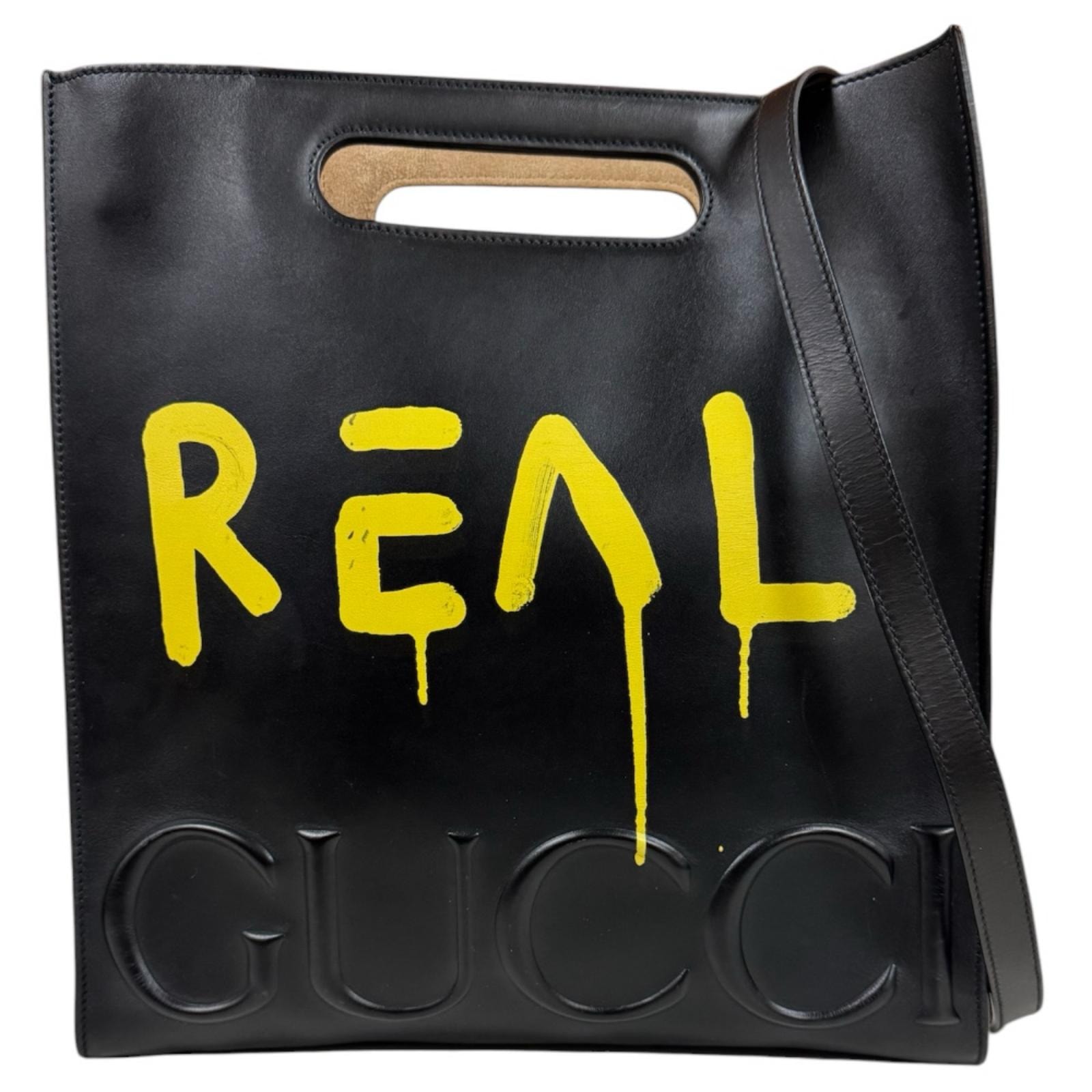 グッチ ゴースト ショルダーバッグ レザー 414476 ブラック ユニセックス GUCCI  中古