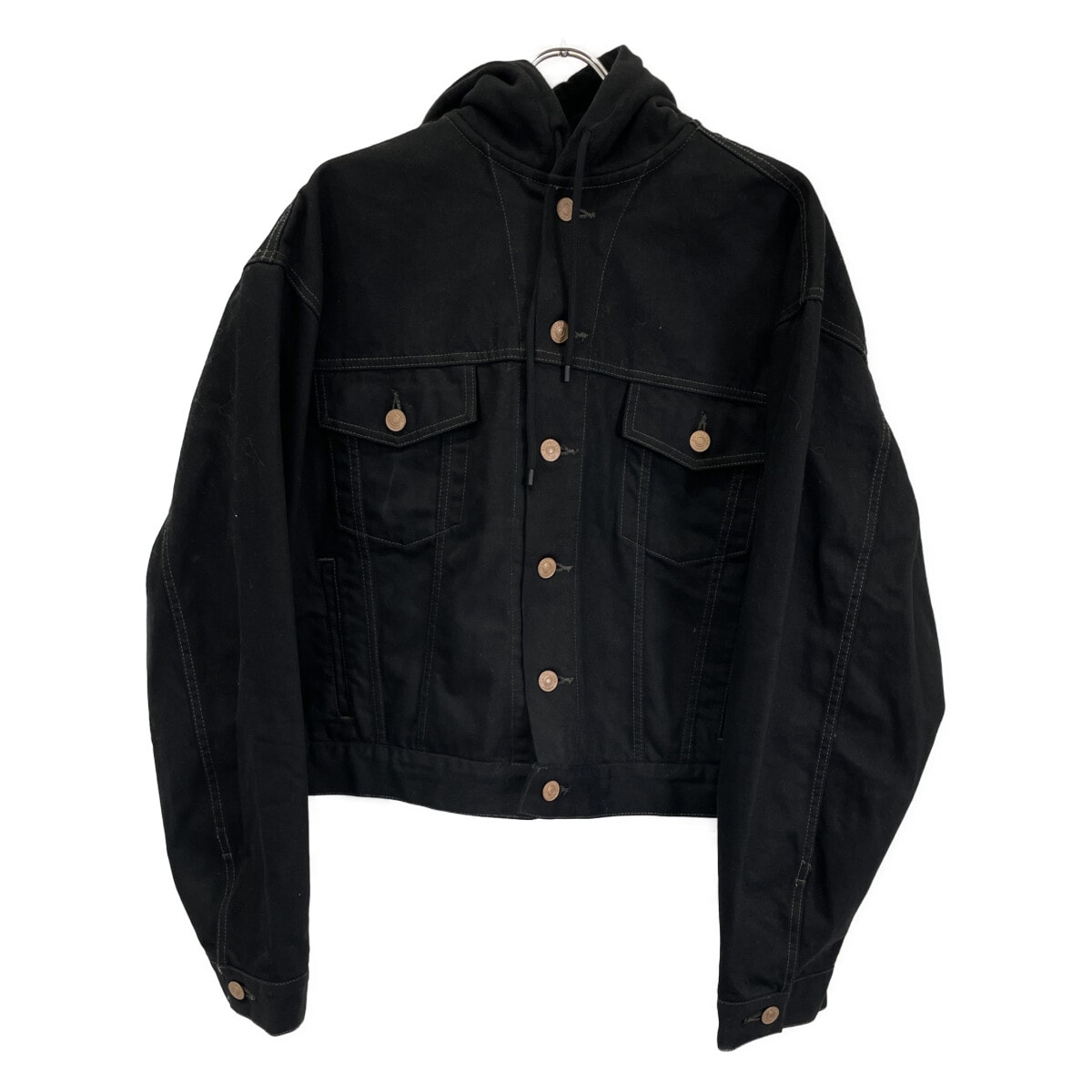 バレンシアガ ﾌﾞﾗｯｸ 20年製 657630 ﾌｰﾃﾞｨﾃﾞﾆﾑｼﾞｬｹｯﾄ 34