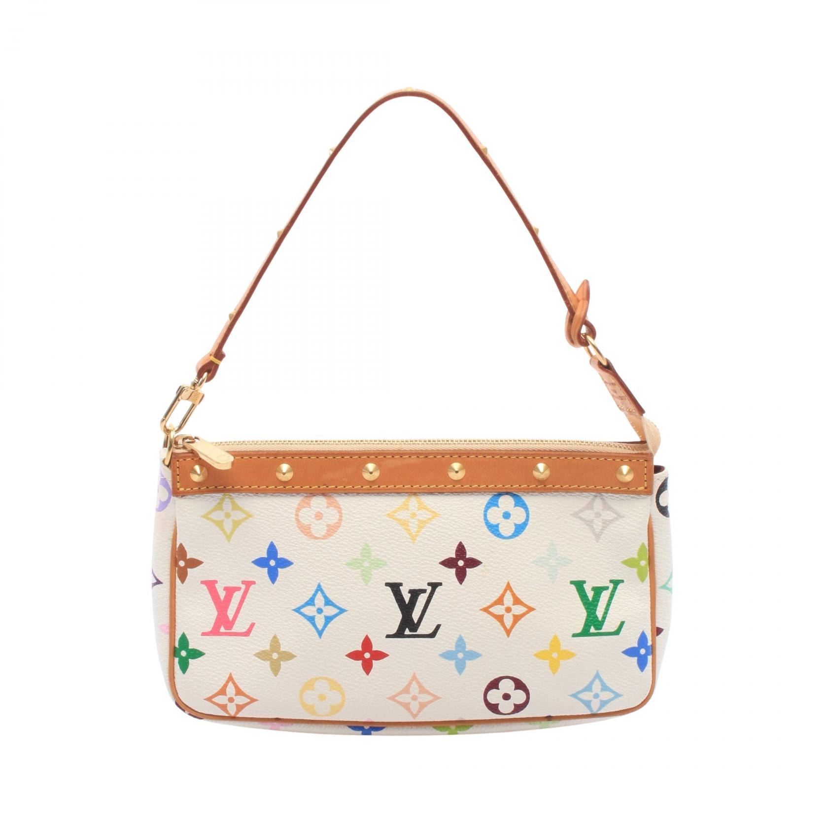ルイ・ヴィトン LOUIS VUITTON ポシェットアクセソワール モノグラムマルチカラー ブロン ハンドバッグ バッグ PVCコーティングキャンバス レザー モノグラム・マルチカラー ブロン レディース ホワイト系