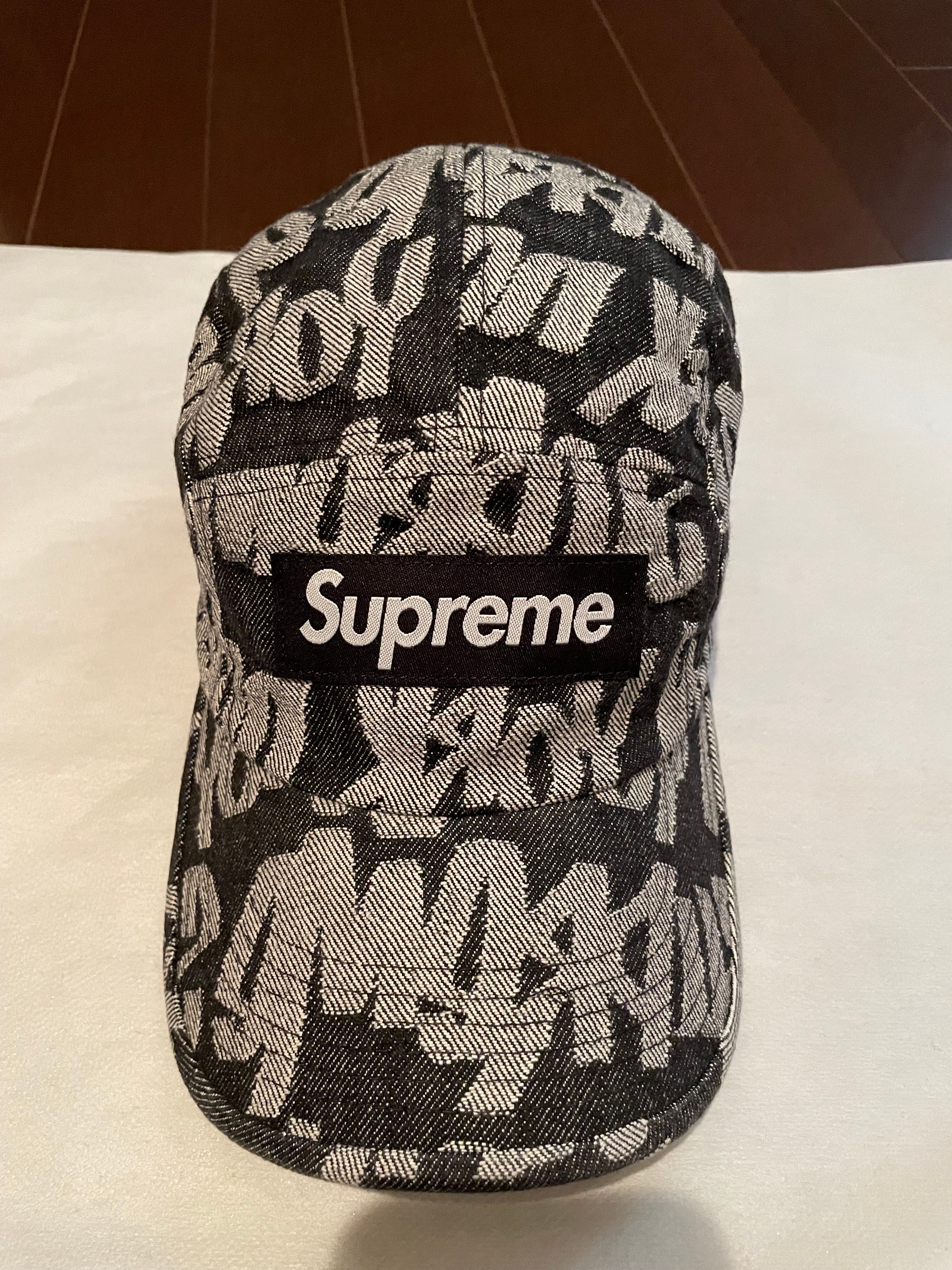 Supreme Fat Tip Jacquard Denim Camp Cap "Black"