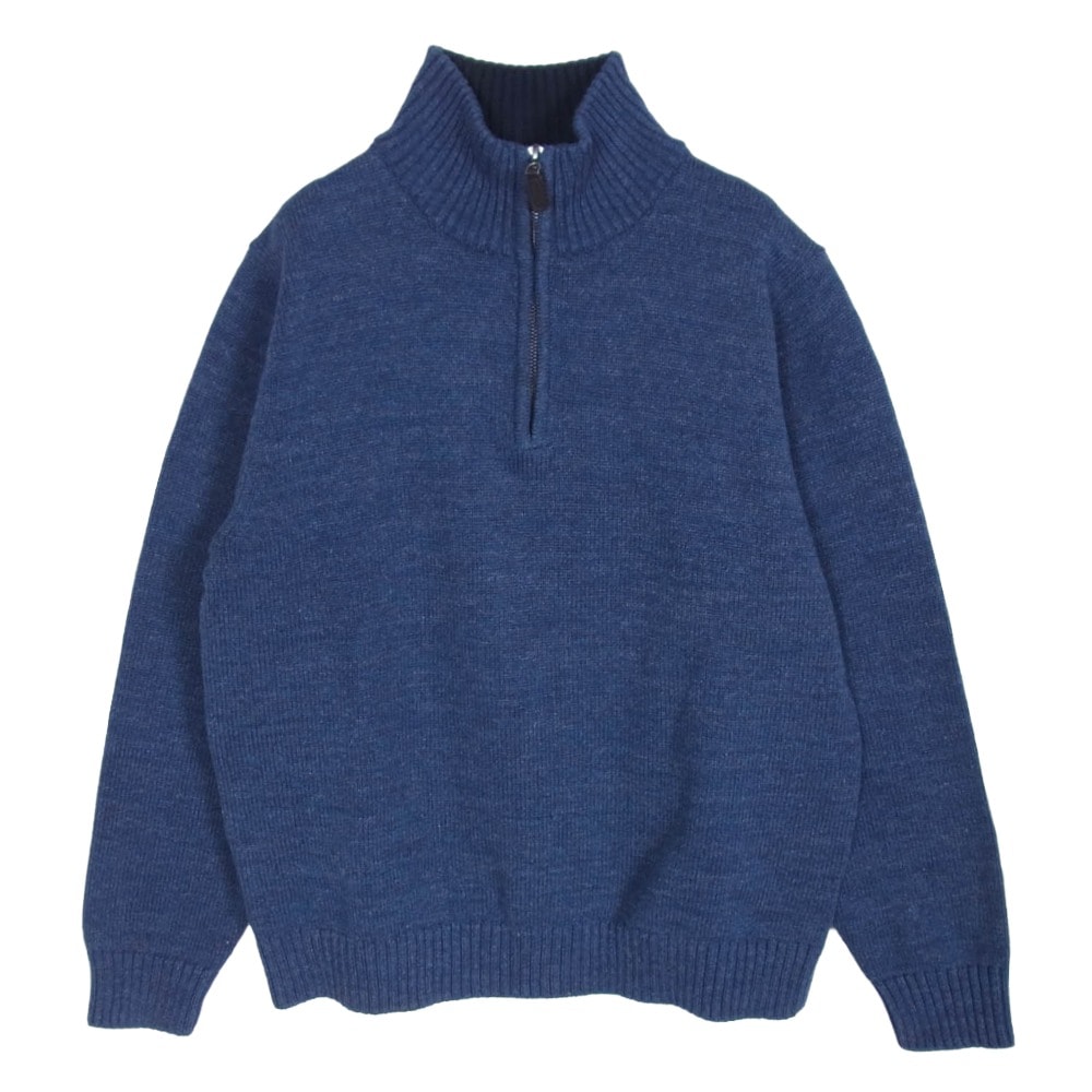 L.L.Bean エルエルビーン ニット ハーフジップ コットンニット 長袖 セーター ブルー系 M【中古】