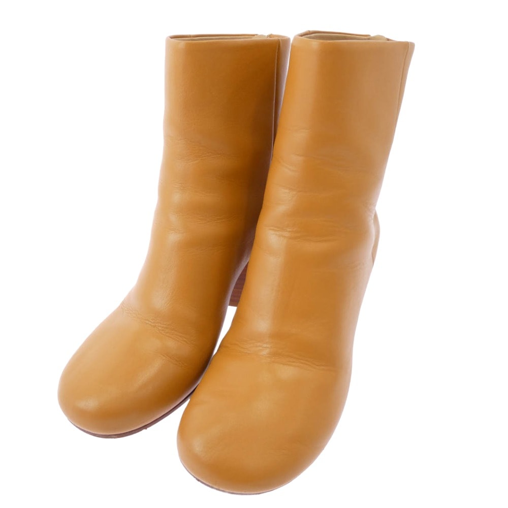 MAISON MARGIELA メゾンマルジェラ ブーツ 16AW S38WU0323 22ライン バックジップ アンクル レザー ヒール ブーツ ライトブラウン系 37.5【中古】