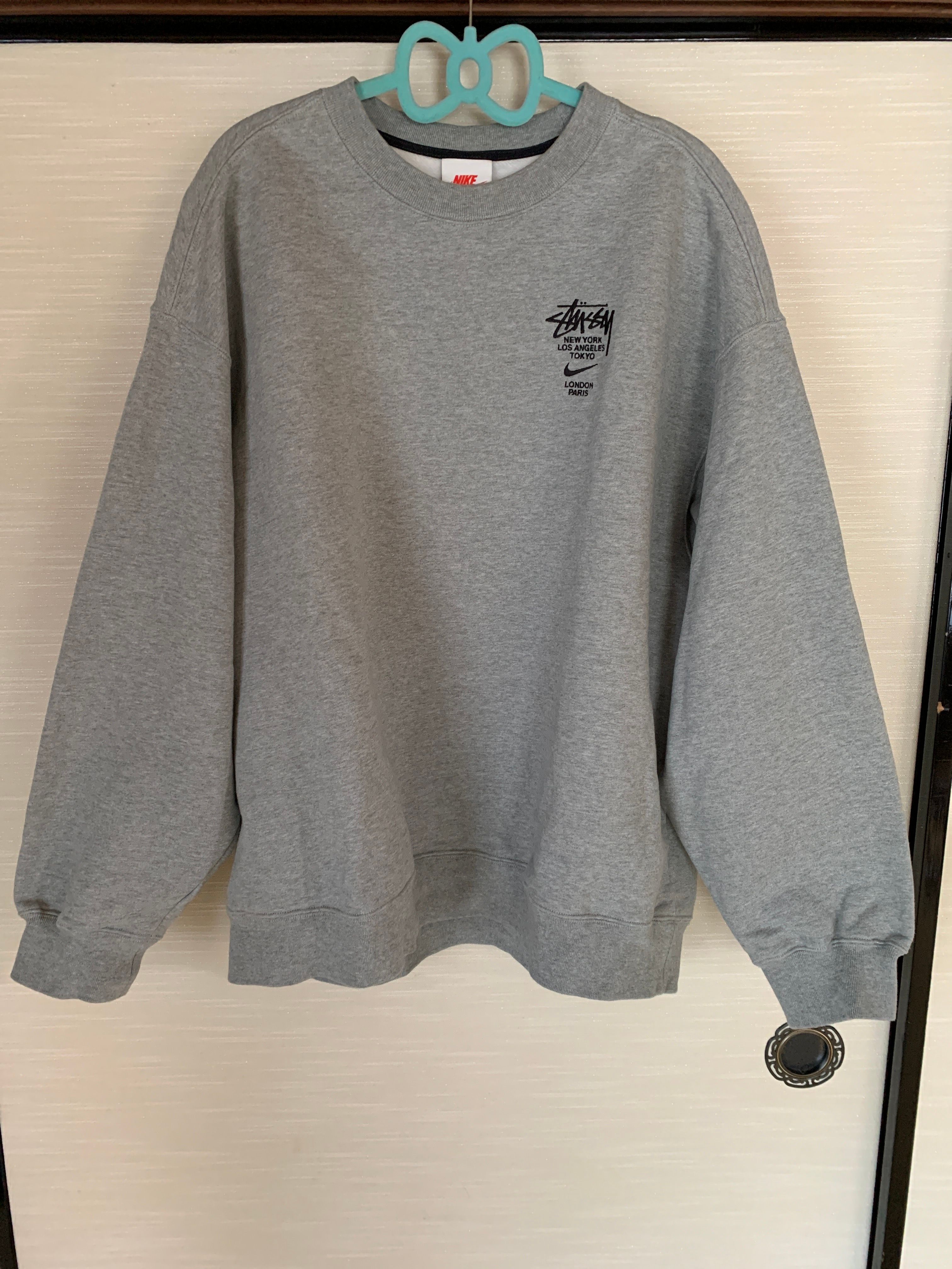 Nike x Stussy International Crewneck Sweatshirt (US Size) "Grey" DC4198-050