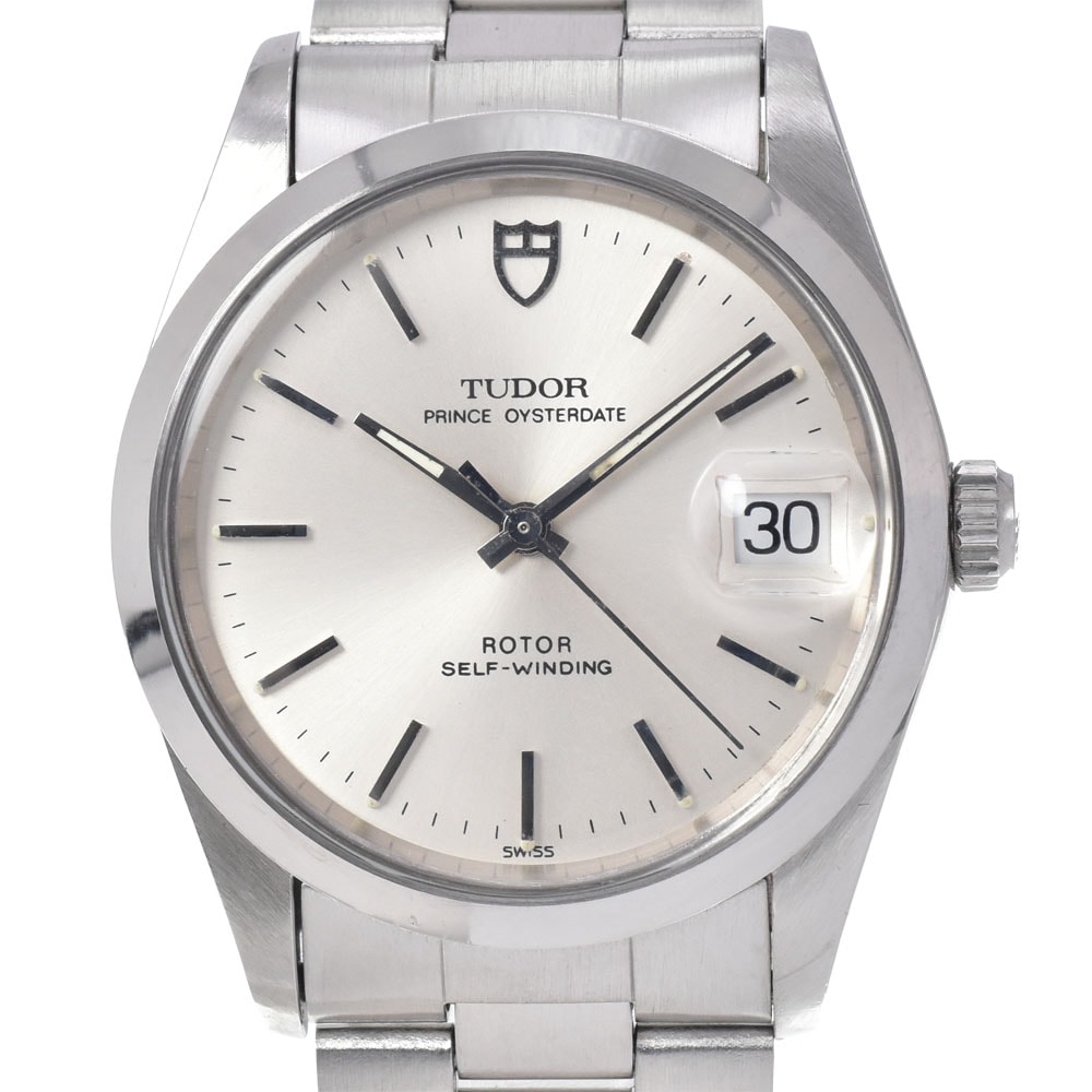 チューダー TUDOR 74000N プリンス オイスターデイト シルバー 自動巻き メンズ 良品 箱・保証書付き 腕時計 M#150783