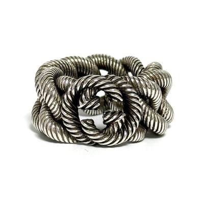 【19号・極太】グッチ メンズ グルメット チェーン リング 指輪 シルバー