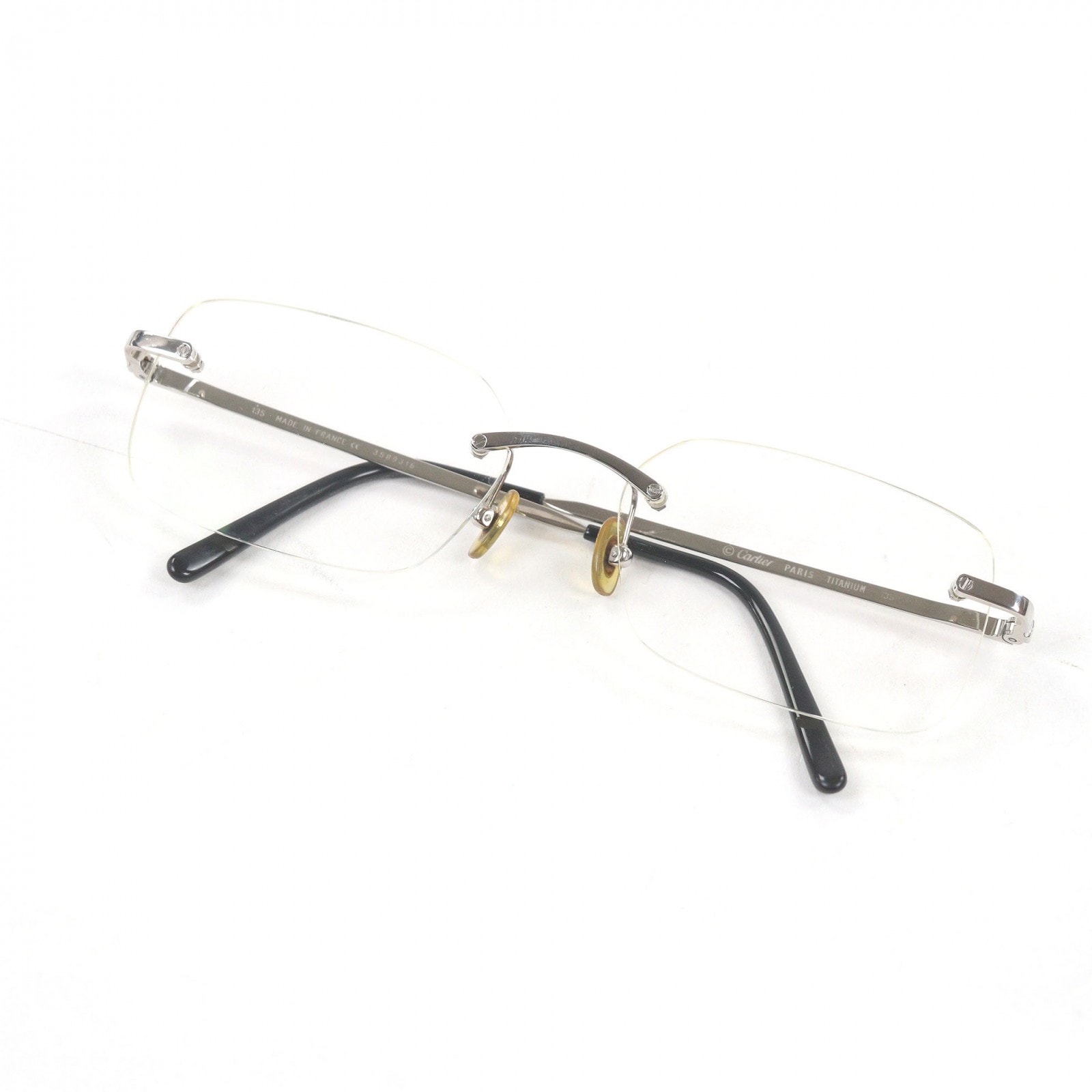 良品 カルティエ メガネ シルバー メンズ □18