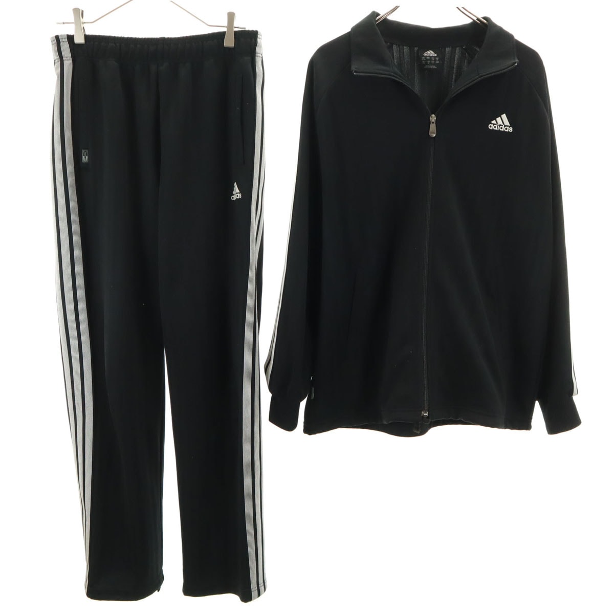 adidas アディダス 日本製 トラックジャケット 上下セットアップ L ブラック ジャージ