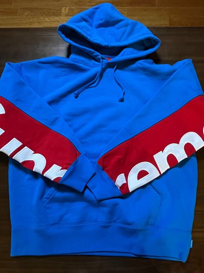 Supreme Cropped Panels Hooded Sweatshirt "Bright Blue"