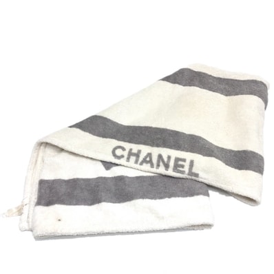 シャネル CHANEL CC ココマーク ロゴ スポーツライン ブランケット ビーチタオル タオル タオル コットン ホワイト