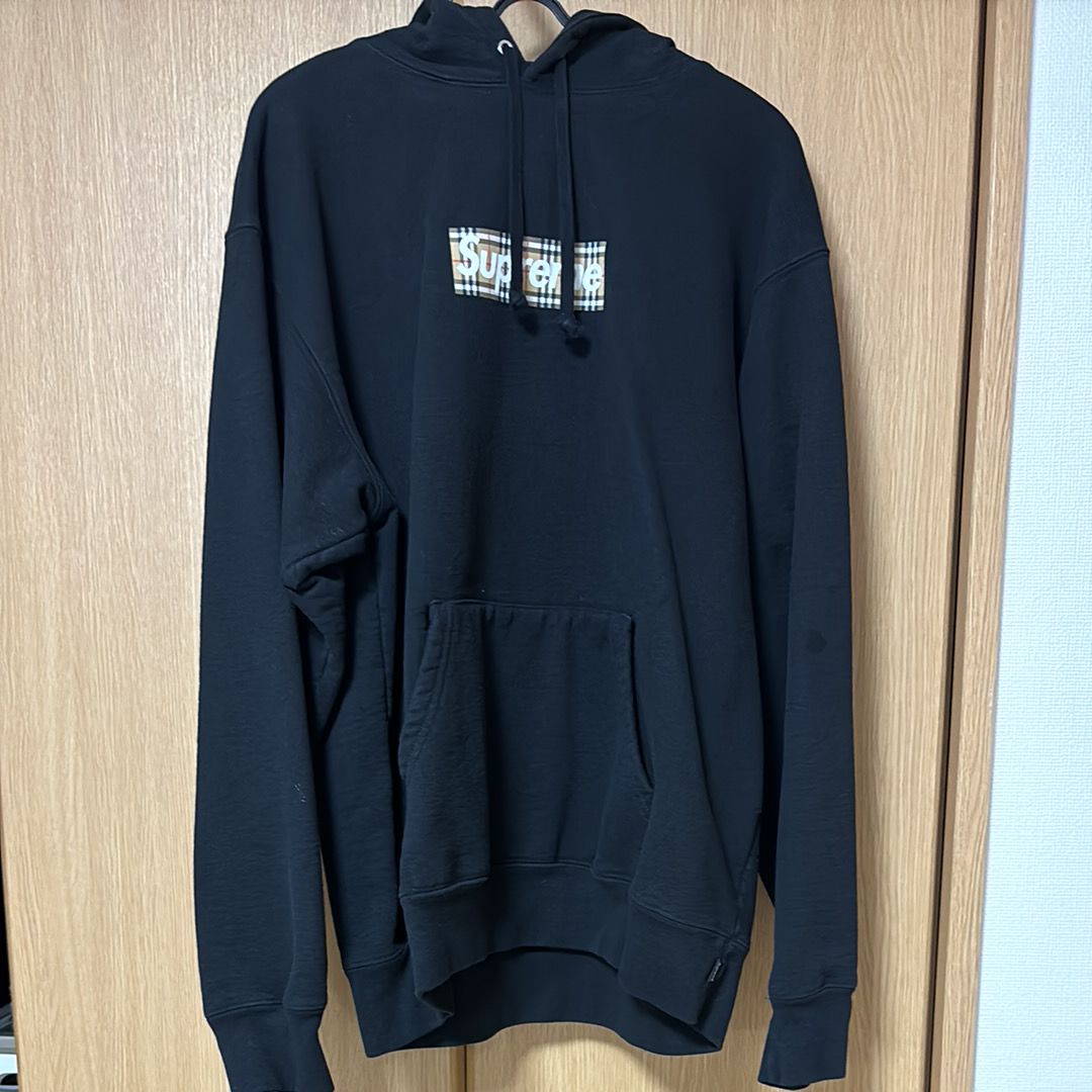 Supreme / Burberry Box Logo Hooded Sweatshirt "Black"