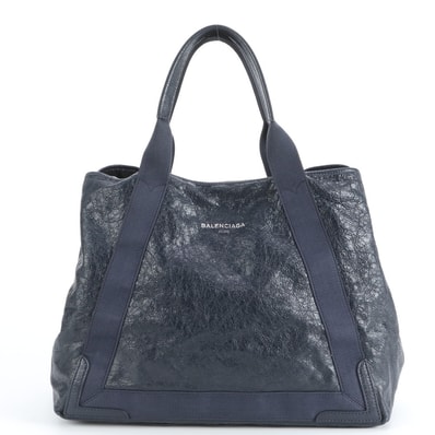 ■美品 バレンシアガ ネイビーカバス 339936 トート バッグ レザー