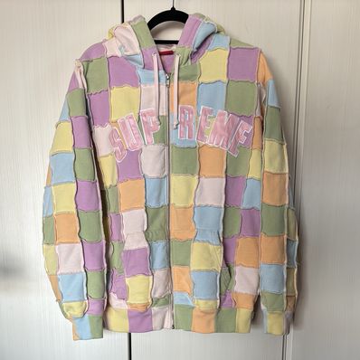 Supreme Reverse Patchwork Zip Up Hooded Sweatshirt "Multi"