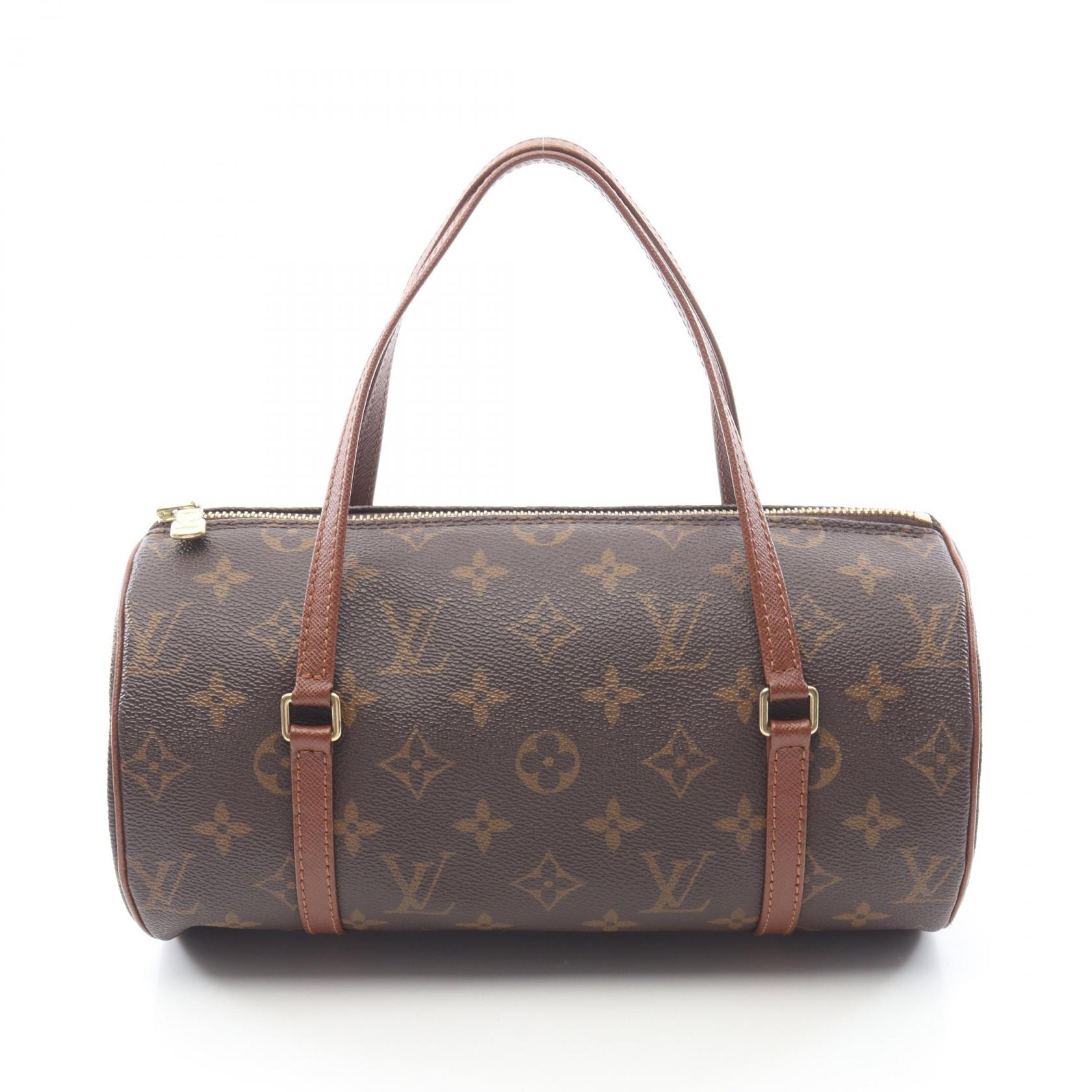 ルイ・ヴィトン LOUIS VUITTON パピヨン26 旧型 ハンドバッグ バッグ PVCコーティングキャンバス レザー モノグラム レディース ブラウン系 M51366 【中古】