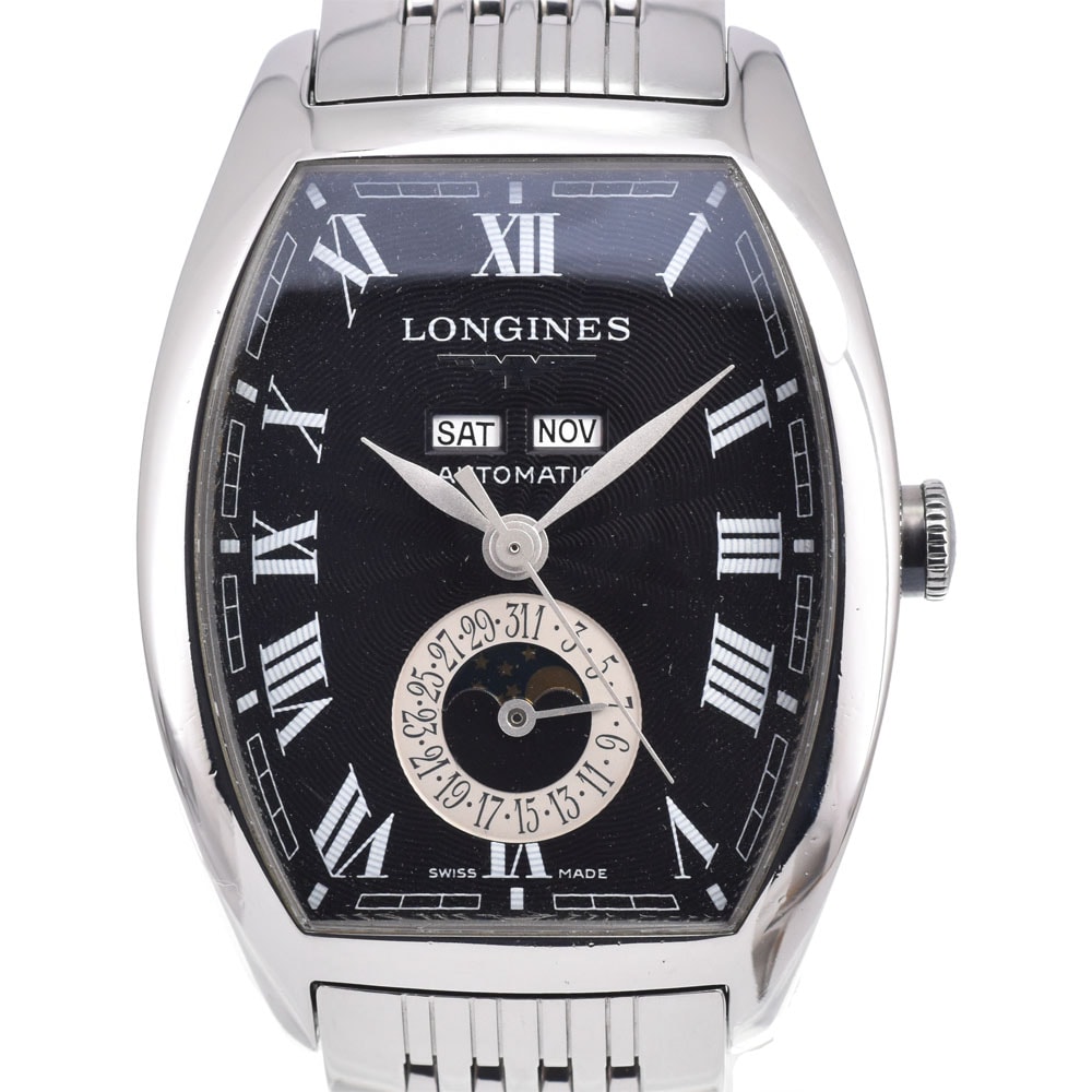 ロンジン LONGINES L2.671.4.58.6 エヴィデンツァ デイト ブラック 自動巻き メンズ 良品 腕時計 H#149977