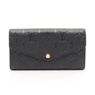 ルイ・ヴィトン LOUIS VUITTON ポルトフォイユ サラ 二つ折り長財布 財布 レザー モノグラム・アンプラント ノワール レディース ブラック系 M82257 【中古】