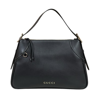 グッチ ラージ GGエンブレム トートバッグ レザー 815217 ブラック レディース GUCCI 中古