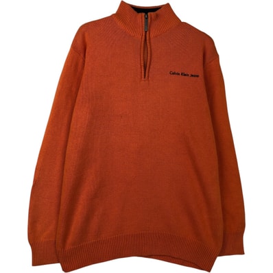 古着 カルバンクライン Calvin klein コットンニットハーフジップセーター レディースL相当/eaa621704