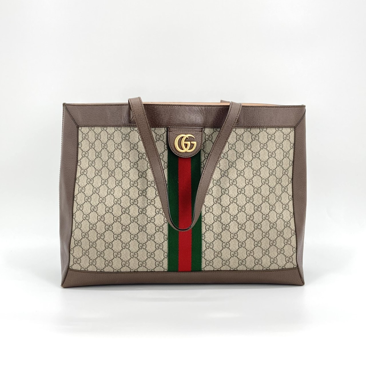 GUCCI(グッチ) オフィディア GGミディアム ゴールドロゴ 547947 トートバッグ ブラウン