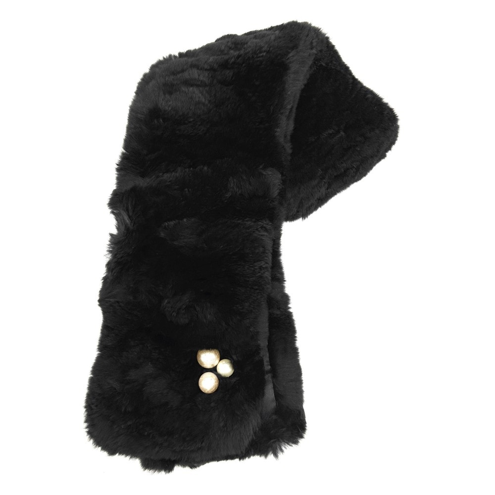 CHANEL シャネル マフラー ファッションアイテム ネックウォーマー ラビットファー    ブラック 黒 レディース 秋 冬【中古品】