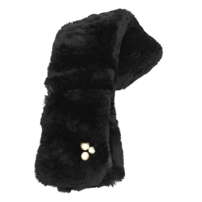 CHANEL シャネル マフラー ファッションアイテム ネックウォーマー ラビットファー ブラック 黒 レディース 秋 冬【中古品】