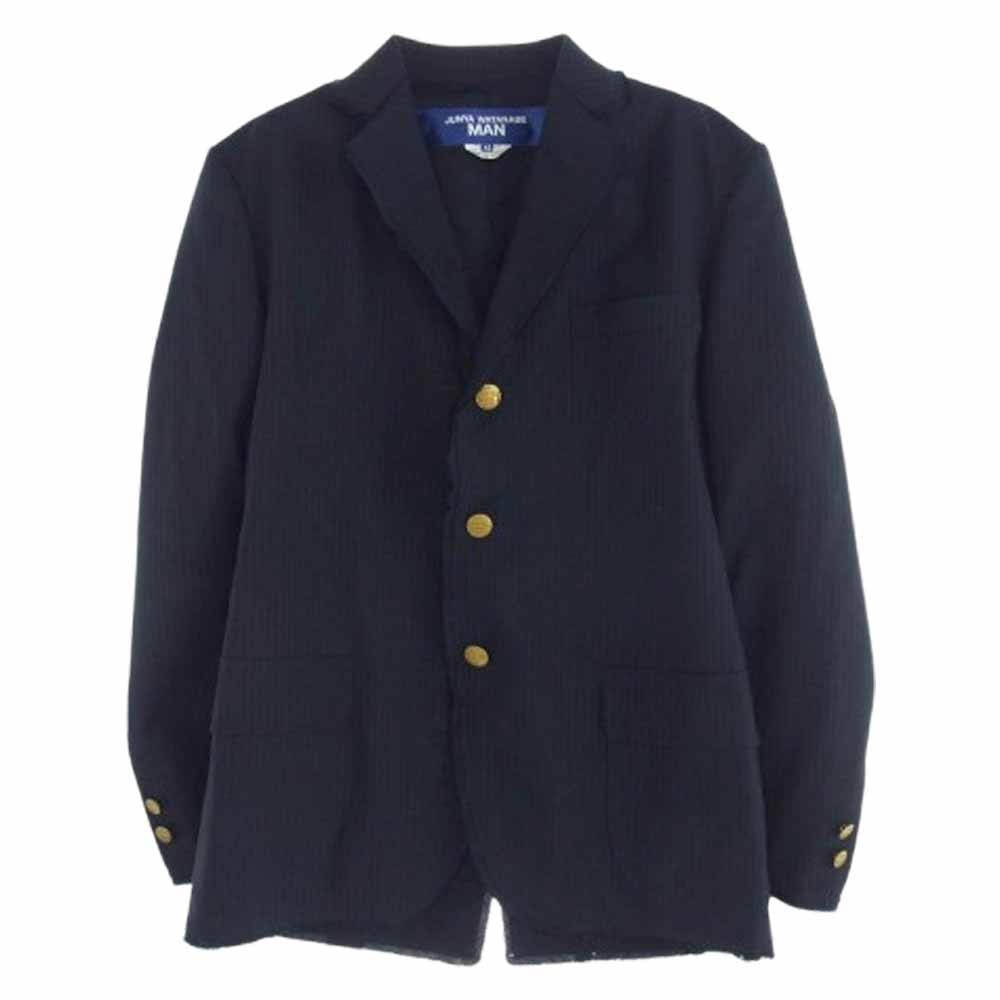 JUNYA WATANABE COMME des GARCONS MAN ジュンヤワタナベコムデギャルソンマン テーラードジャケット 22SS WI-J019 ウール エステル ストライプ リネンクロス テーラードジャケット ネイビー系 XS【中古】