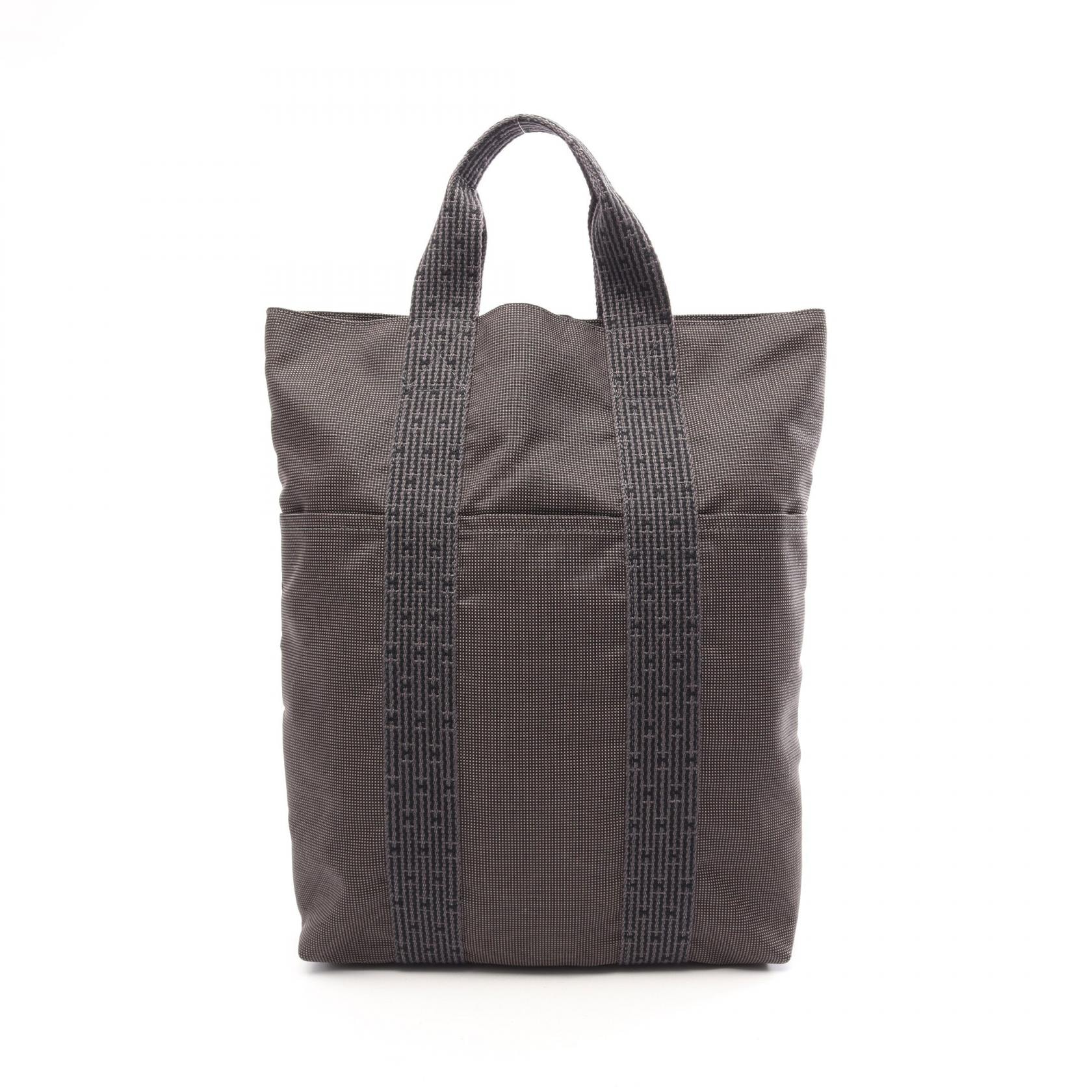 エルメス HERMES エールライン カバス トートバッグ バッグ ナイロンキャンバス メンズ レディース グレー系 【中古】