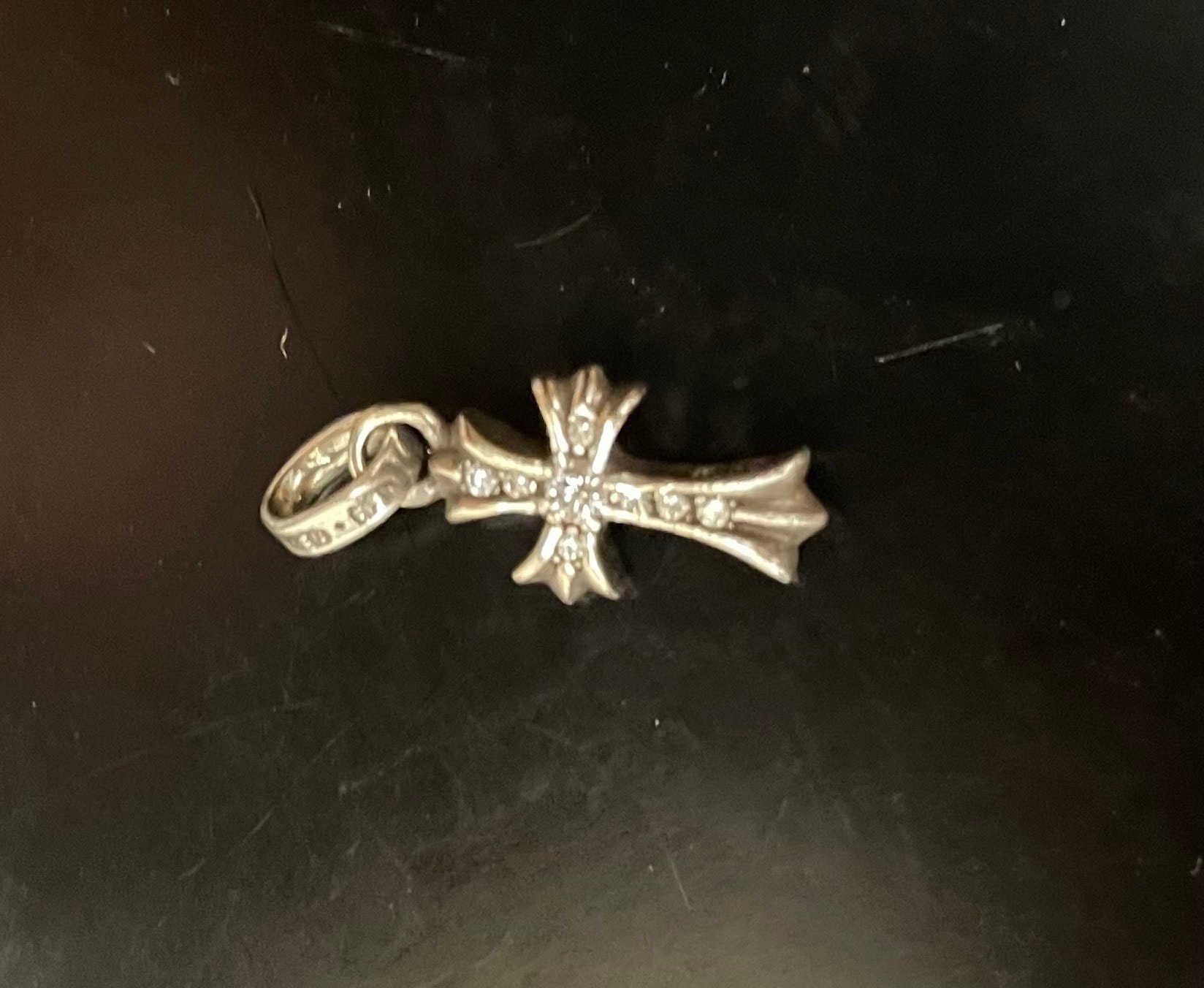 Chrome Hearts Cross Baby Fat Charm Pave Diamond "Silver"
