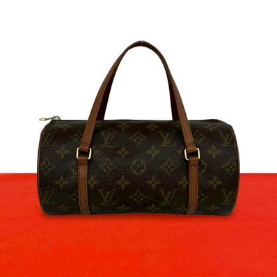 LOUIS VUITTON ルイヴィトン パピヨン 26 モノグラム レザー PVC ハンドバッグ ブラウン
38559