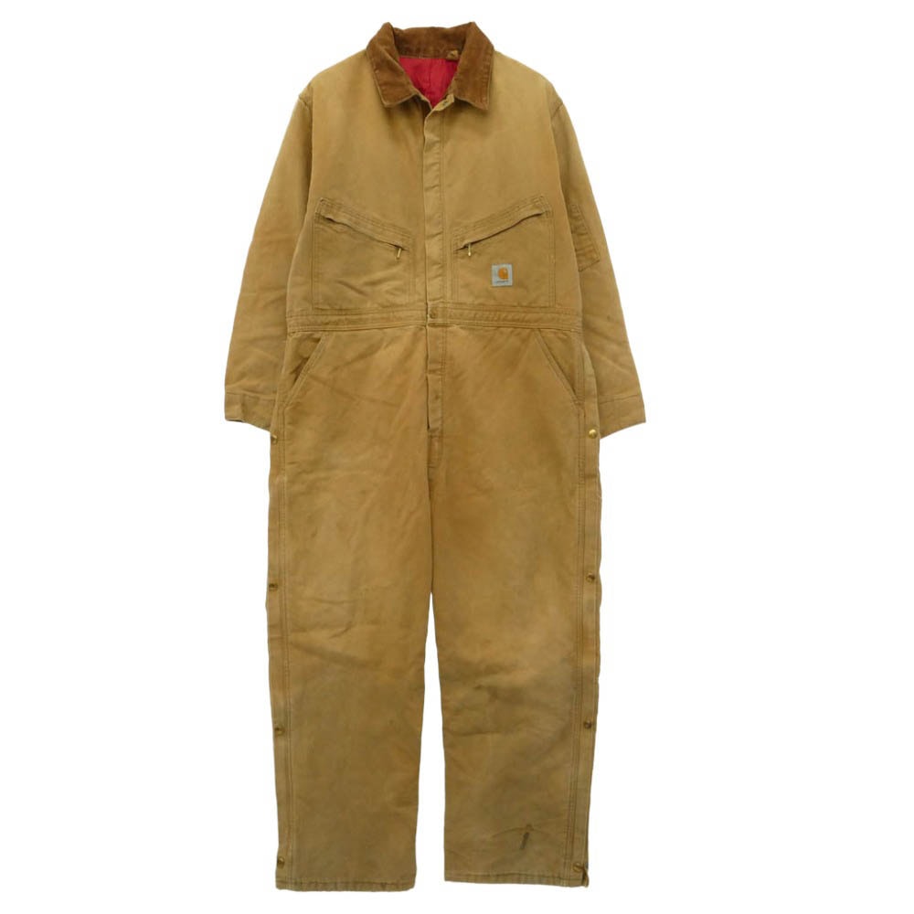 Carhartt カーハート ダック キルトライニング ツナギ オールインワン ライトブラウン系【中古】