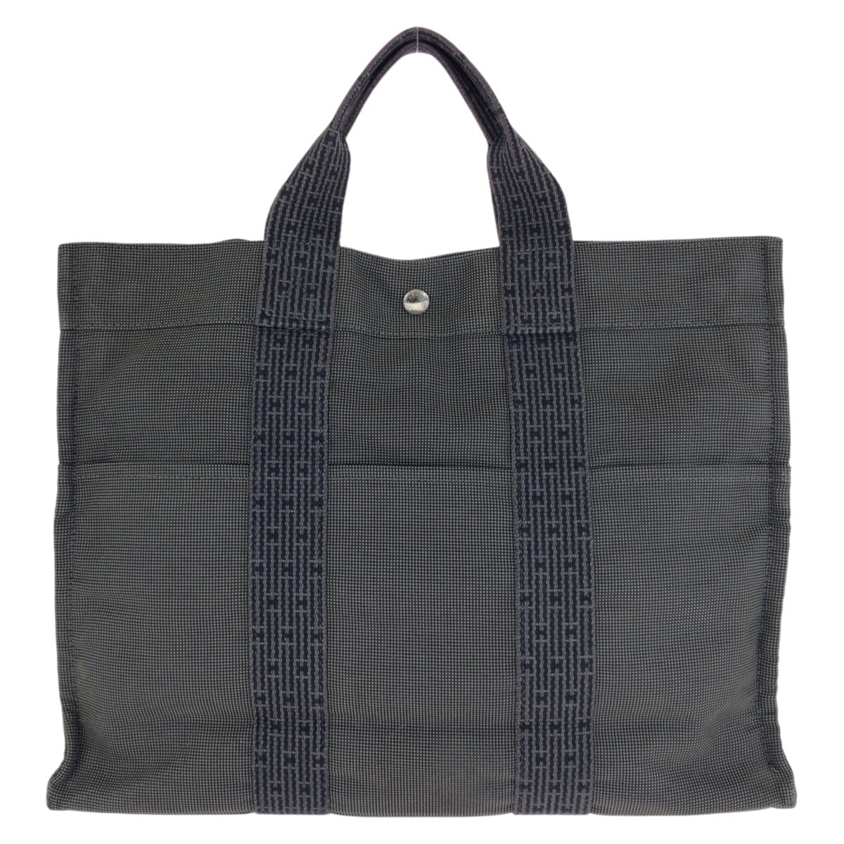 美品 HERMES エルメス エールライン MM グレー シルバー金具 ポリアミド ポリエステル/ トートバッグ ハンドバッグ 602084 【中古】