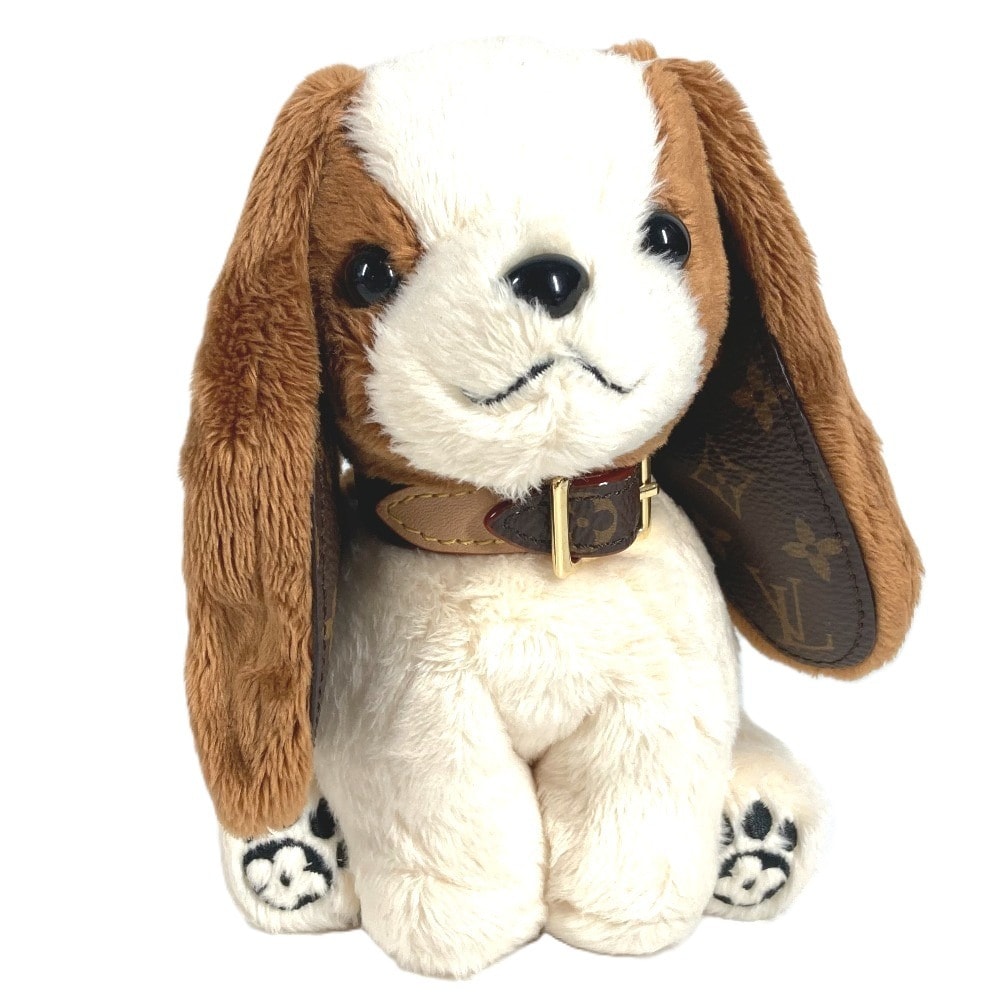 ルイヴィトン LOUIS VUITTON バッグチャーム LV ドッグ M03388 モノグラム 犬 ドッグ チャーム キーホルダー フェイクファー ブラウン 新品同様