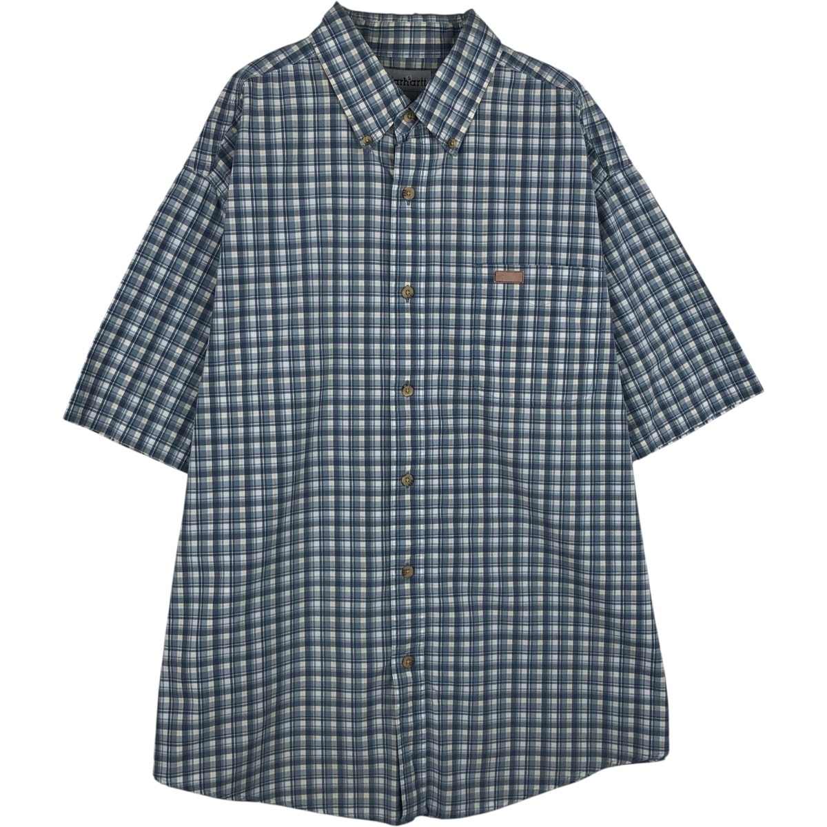 古着 カーハート Carhartt チェック柄 ボタンダウン 半袖 ワークシャツ メンズXL相当/eaa641214