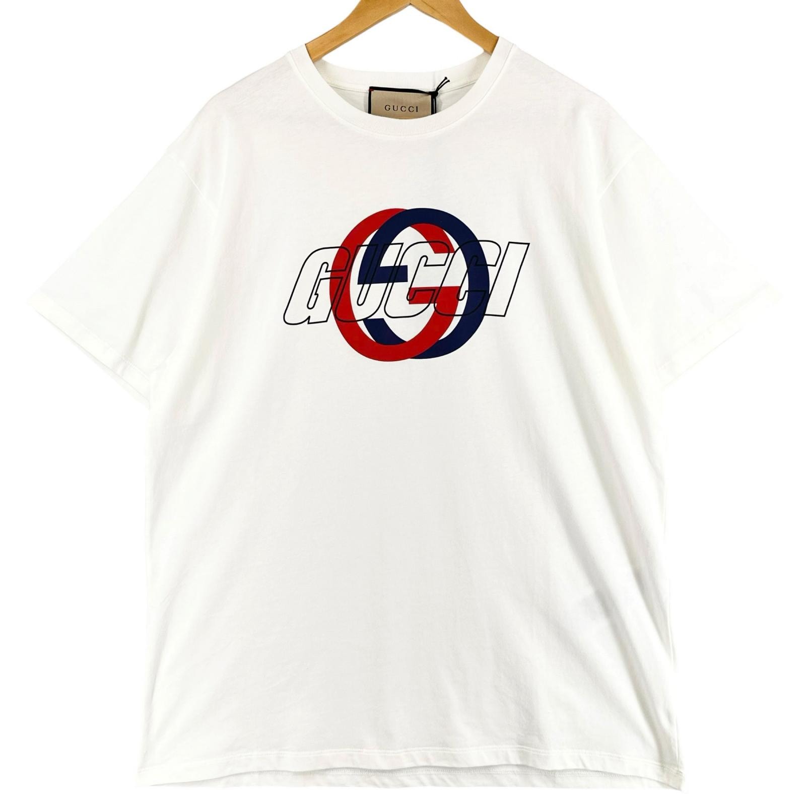 極美品 グッチ 半袖Tシャツ ホワイト メンズ L 771758