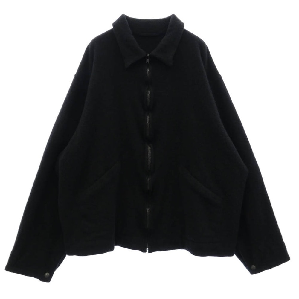 COMOLI コモリ 24AW A03-01014 縮絨ウール ジップショートジャケット ブルゾン ブラック系 2【中古】