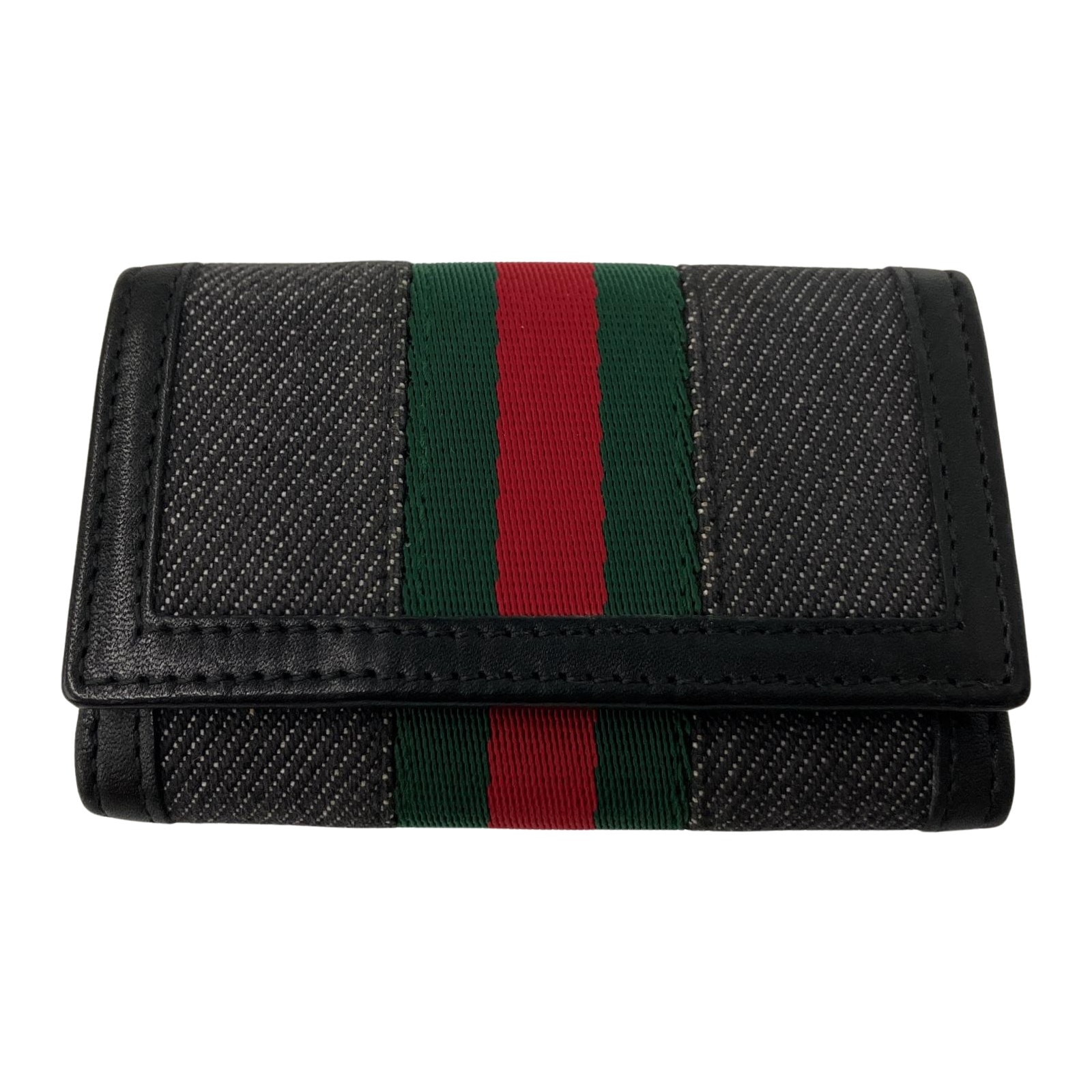 △△GUCCI グッチ 6連キーケース シェリーライン デニム×レザー 76337 0416